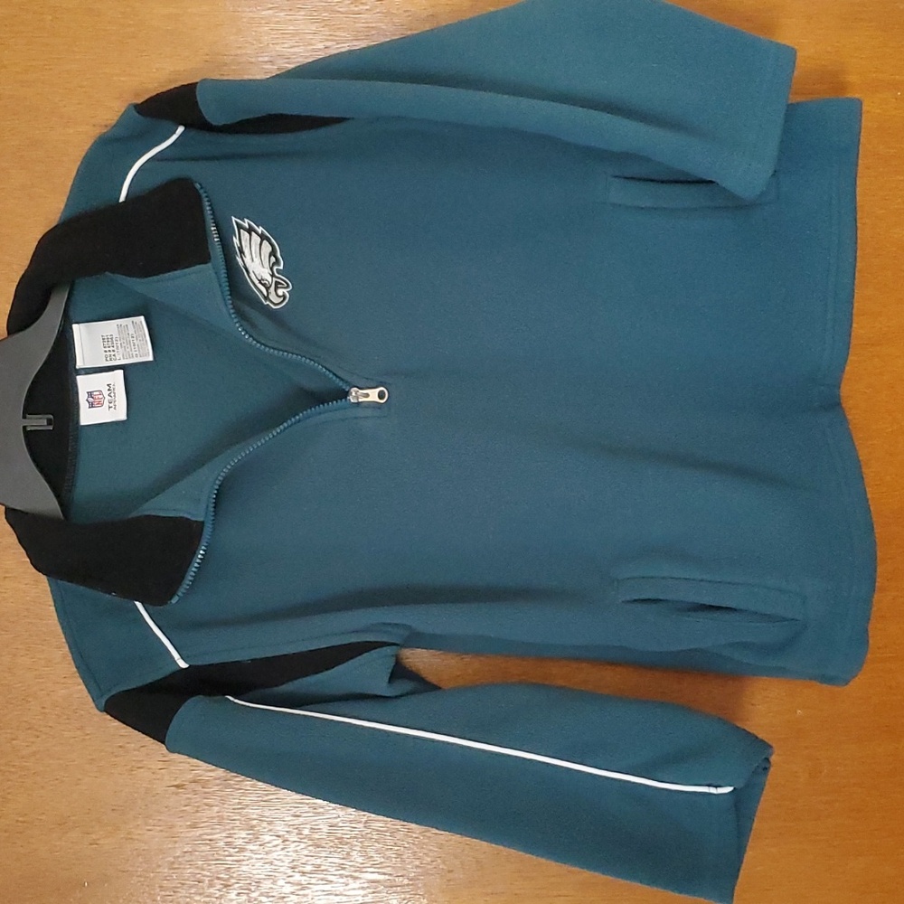 NFL Team Apparel Philadelphia Eagles Fleece Quarter Zipper Pullover Kids L 10-12